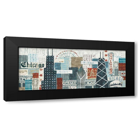 Hey Chicago Crop Black Modern Wood Framed Art Print with Double Matting by Mullan, Michael