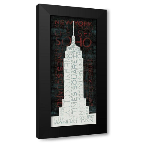 Empire State Building - Red  Black Modern Wood Framed Art Print by Mullan, Michael