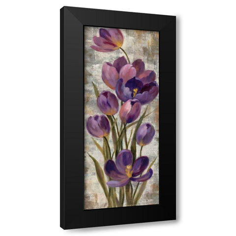 Royal Purple Tulips I Black Modern Wood Framed Art Print with Double Matting by Vassileva, Silvia