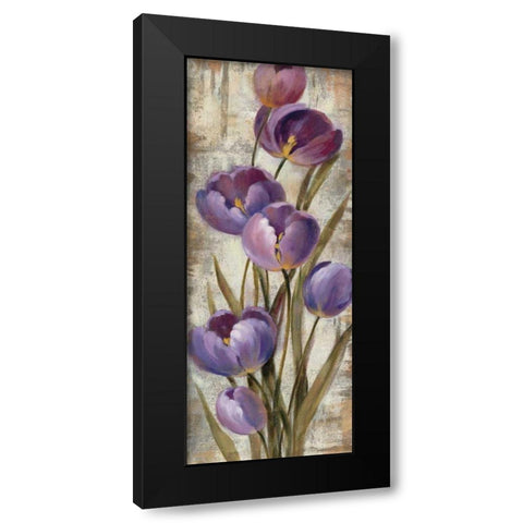Royal Purple Tulips II Black Modern Wood Framed Art Print with Double Matting by Vassileva, Silvia