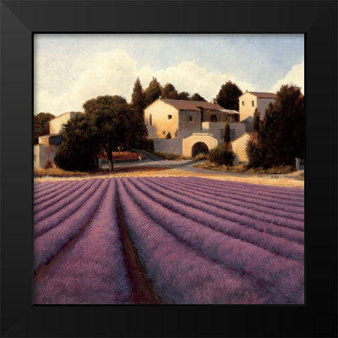 Lavender Fields I Black Modern Wood Framed Art Print by Wiens, James