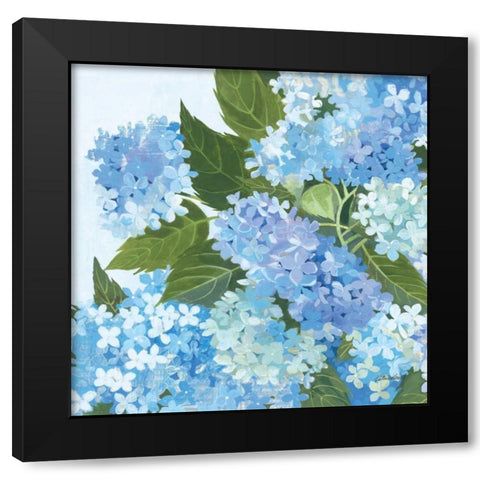 Decorative Hydrangea I Black Modern Wood Framed Art Print with Double Matting by Lovell, Kathrine