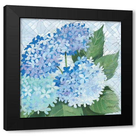 Decorative Hydrangea II Black Modern Wood Framed Art Print with Double Matting by Lovell, Kathrine