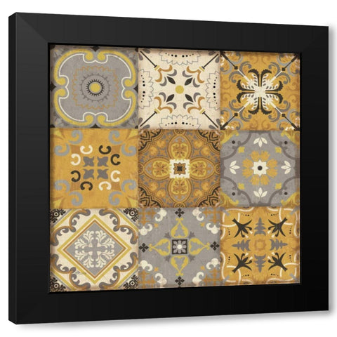 Golden Glow I Black Modern Wood Framed Art Print with Double Matting by Pela Studio