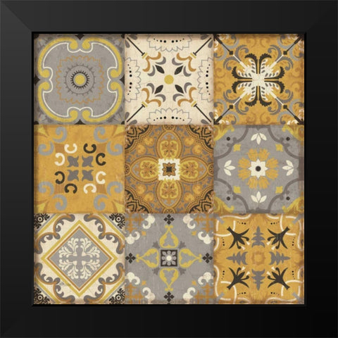 Golden Glow I Black Modern Wood Framed Art Print by Pela Studio