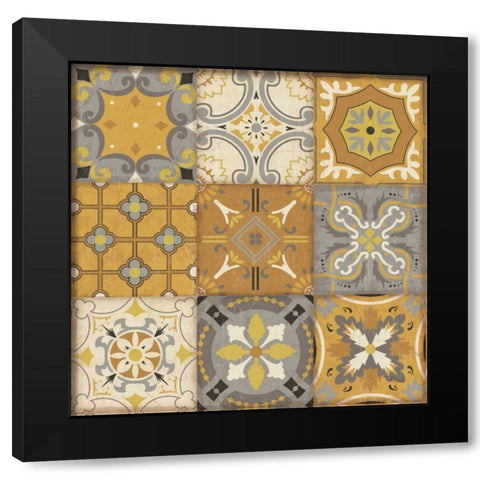 Golden Glow II Black Modern Wood Framed Art Print with Double Matting by Pela Studio