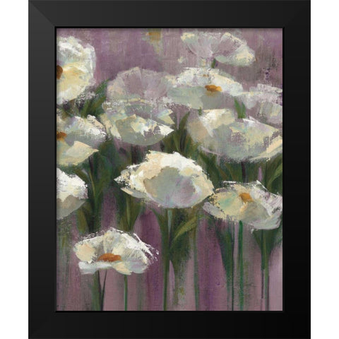Anemones by the Lake Purple III Black Modern Wood Framed Art Print by Vassileva, Silvia