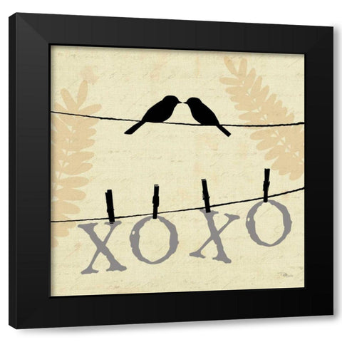 Sweet Tweets III Black Modern Wood Framed Art Print with Double Matting by Pela Studio
