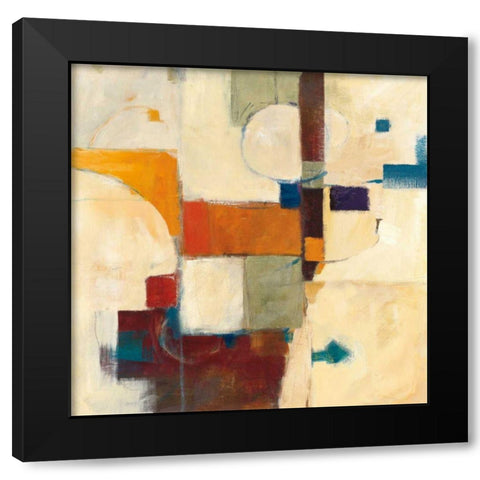 Autumn Patchwork II Black Modern Wood Framed Art Print with Double Matting by Schick, Mike