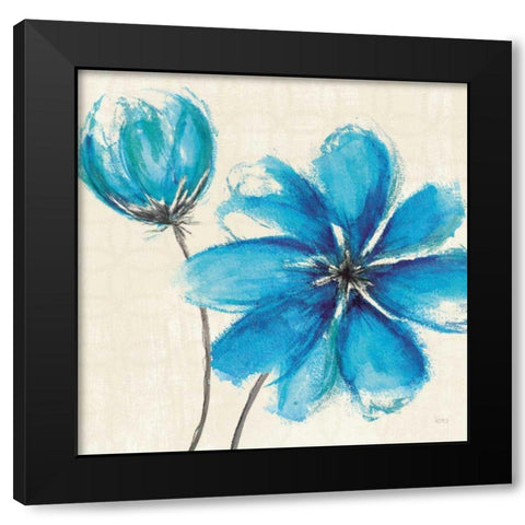 Azure IV Black Modern Wood Framed Art Print with Double Matting by Charron, Veronique