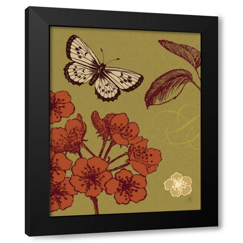 Orchard Flight Black Modern Wood Framed Art Print by Studio Mousseau