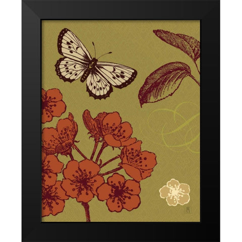 Orchard Flight Black Modern Wood Framed Art Print by Studio Mousseau