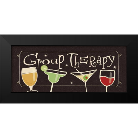 Group Therapy II Black Modern Wood Framed Art Print by Pela Studio