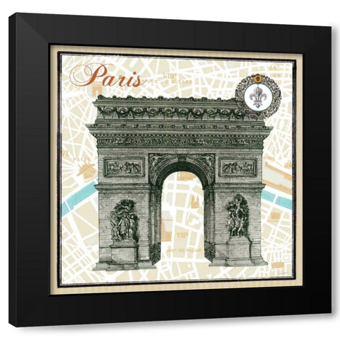 Monuments des Paris Arc Black Modern Wood Framed Art Print by Schlabach, Sue