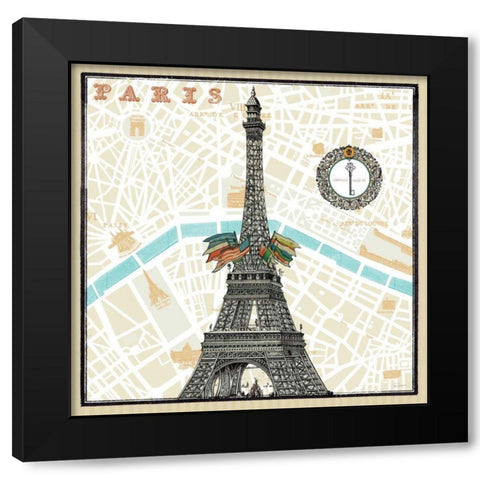 Monuments des Paris Eiffel Black Modern Wood Framed Art Print by Schlabach, Sue
