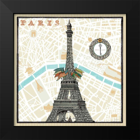 Monuments des Paris Eiffel Black Modern Wood Framed Art Print by Schlabach, Sue