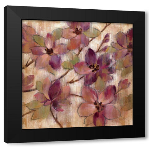 Magenta Branch II Black Modern Wood Framed Art Print with Double Matting by Vassileva, Silvia