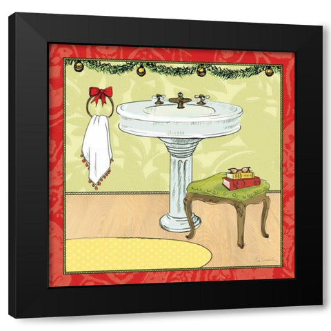 Soak Awhile - Holiday Sink Black Modern Wood Framed Art Print by Schlabach, Sue