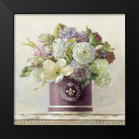 Tulips in Aubergine Hatbox Black Modern Wood Framed Art Print by Nai, Danhui