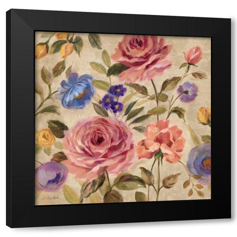 Pose Garden Black Modern Wood Framed Art Print by Vassileva, Silvia