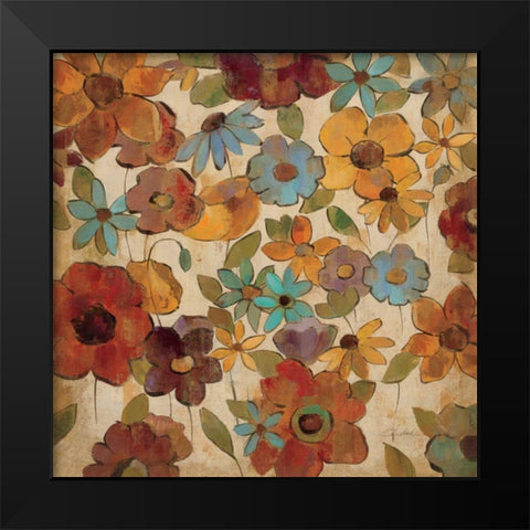 Floral Sketches III Black Modern Wood Framed Art Print by Vassileva, Silvia