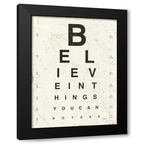 Eye Chart I Black Modern Wood Framed Art Print with Double Matting by Pela Studio