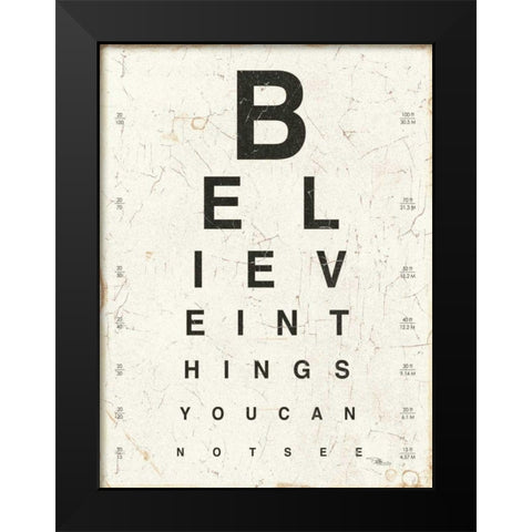 Eye Chart I Black Modern Wood Framed Art Print by Pela Studio