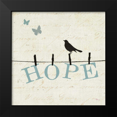 Bird Talk I Black Modern Wood Framed Art Print by Pela Studio