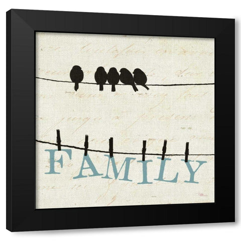 Bird Talk III Black Modern Wood Framed Art Print by Pela Studio