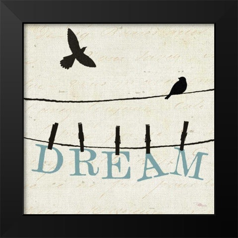 Bird Talk IV Black Modern Wood Framed Art Print by Pela Studio
