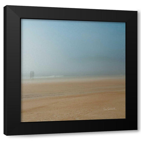 Beach Stroll Black Modern Wood Framed Art Print with Double Matting by Schlabach, Sue