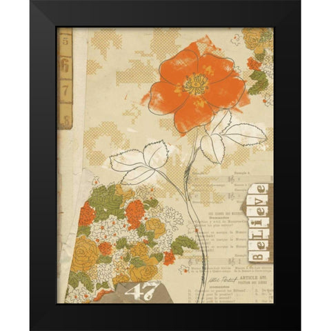Collaged Botanicals I Black Modern Wood Framed Art Print by Pertiet, Katie