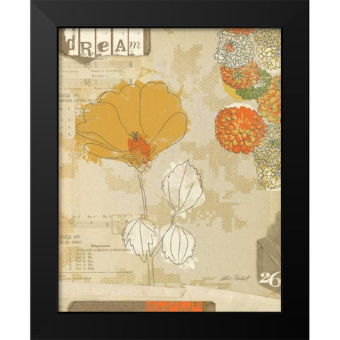 Collaged Botanicals II Black Modern Wood Framed Art Print by Pertiet, Katie