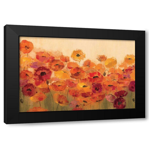 Summer Poppies Black Modern Wood Framed Art Print with Double Matting by Vassileva, Silvia
