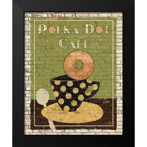 Polka Dot Cafe Black Modern Wood Framed Art Print by Tillmon, Avery