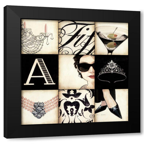 Fifth Avenue Square Black Modern Wood Framed Art Print with Double Matting by Fabiano, Marco