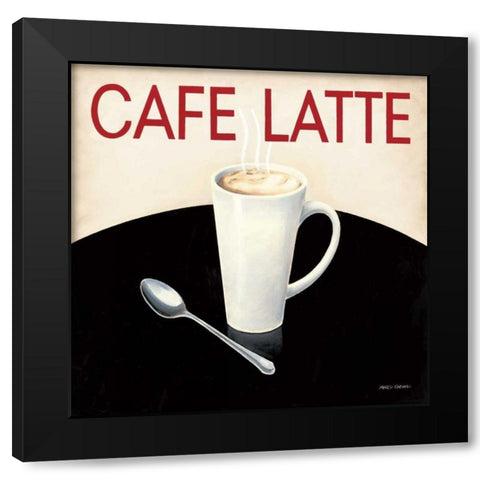 Cafe Moderne I Black Modern Wood Framed Art Print with Double Matting by Fabiano, Marco