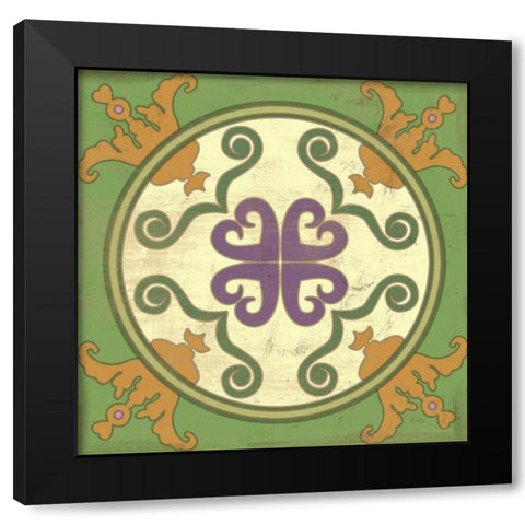 Fresh Herbs Tile I Black Modern Wood Framed Art Print with Double Matting by Charron, Veronique