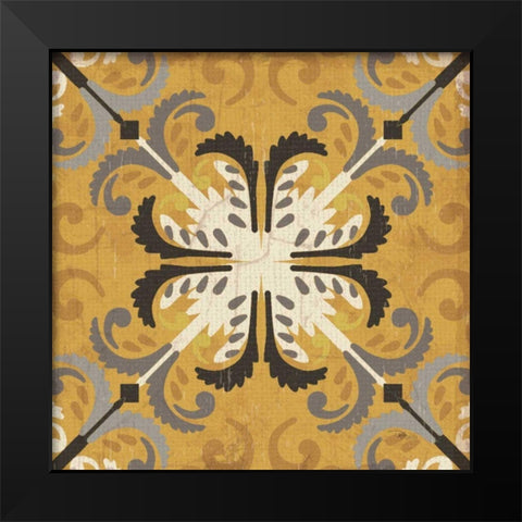 Golden Glow Square III Black Modern Wood Framed Art Print by Pela Studio