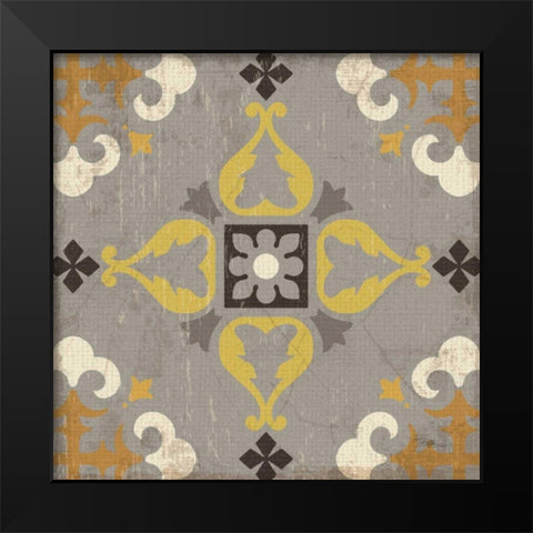 Golden Glow Square VIII Black Modern Wood Framed Art Print by Pela Studio