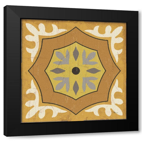 Golden Glow Square XII Black Modern Wood Framed Art Print with Double Matting by Pela Studio