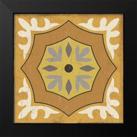 Golden Glow Square XII Black Modern Wood Framed Art Print by Pela Studio