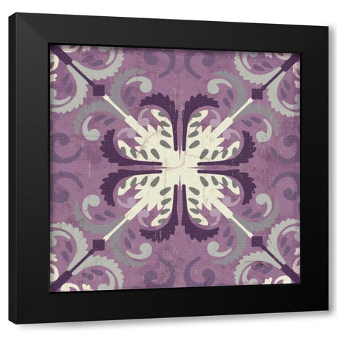 Lavender Glow Square III Black Modern Wood Framed Art Print with Double Matting by Pela Studio