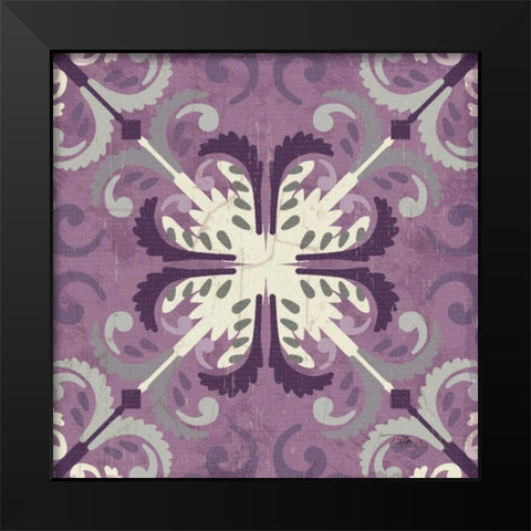 Lavender Glow Square III Black Modern Wood Framed Art Print by Pela Studio