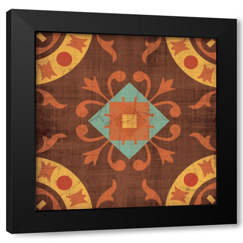 From India Square III Black Modern Wood Framed Art Print by Pela Studio