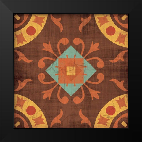 From India Square III Black Modern Wood Framed Art Print by Pela Studio