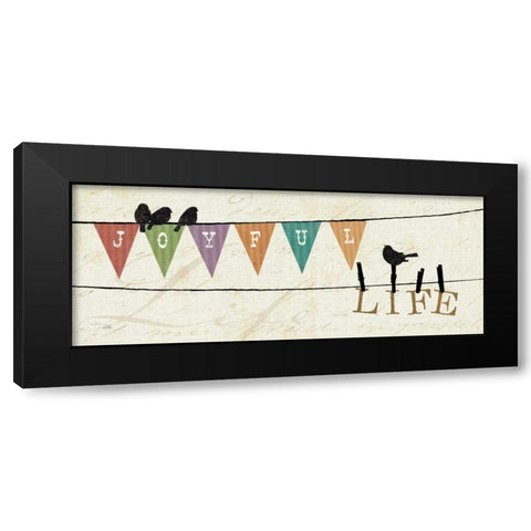 Happy Words II Black Modern Wood Framed Art Print with Double Matting by Pela