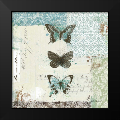 Bees n Butterflies No. 2 Black Modern Wood Framed Art Print by Pertiet, Katie