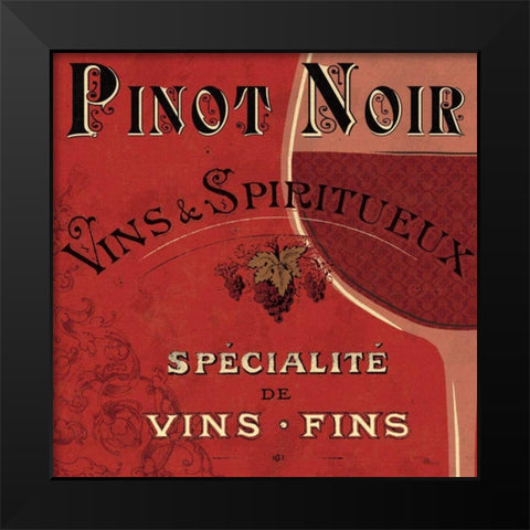 Red Label II Black Modern Wood Framed Art Print by Pela Studio