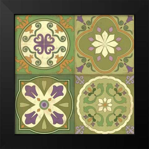 Fresh Herb Tiles Square Black Modern Wood Framed Art Print by Charron, Veronique